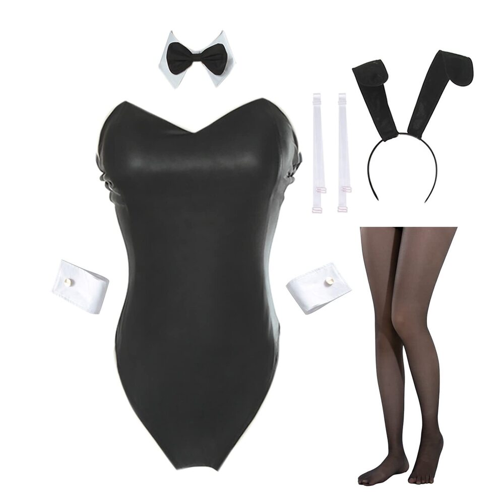 9991 Bunny Suit Bunny Cosplay Outfit Senpai Maid Costume Black Bodysuit